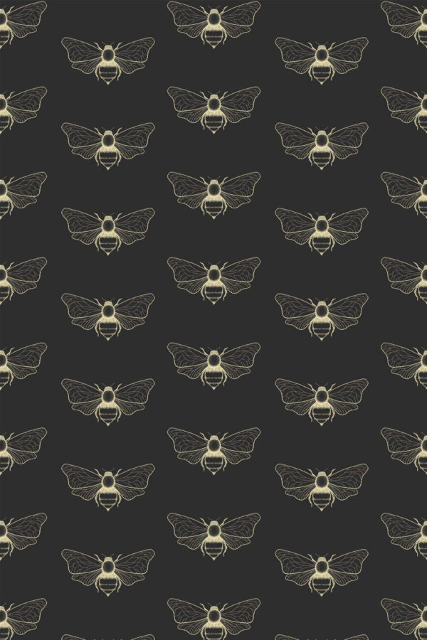 Pattern repeat of Wild bee removable wallpaper design