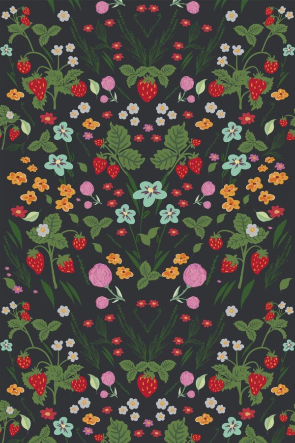 Pattern repeat of Wildwood removable wallpaper design