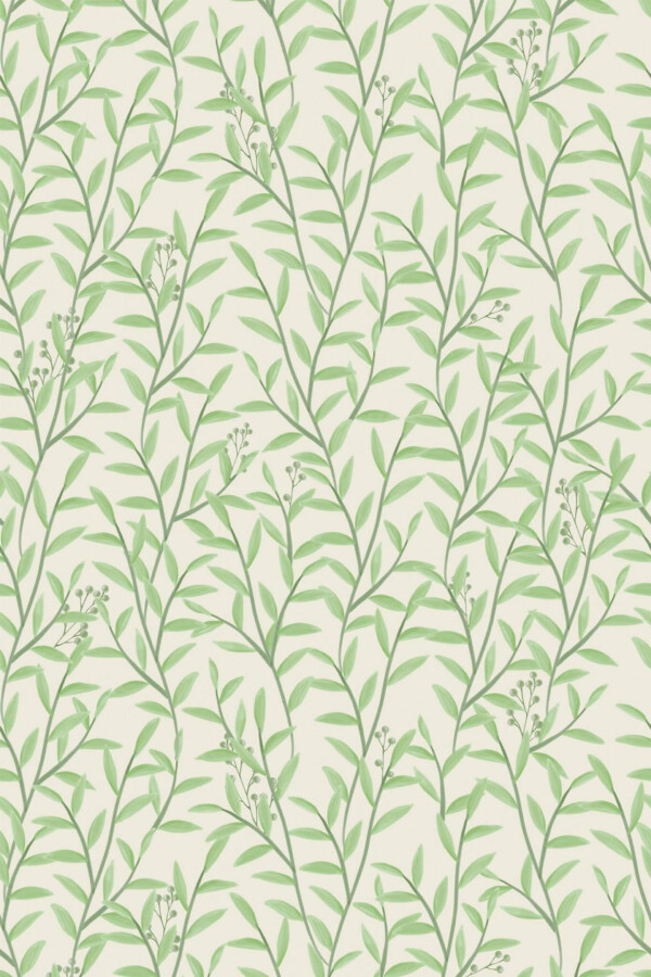 Pattern repeat of Willow Branch Greenery removable wallpaper design
