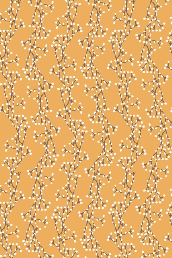 Pattern repeat of Willow branches removable wallpaper design