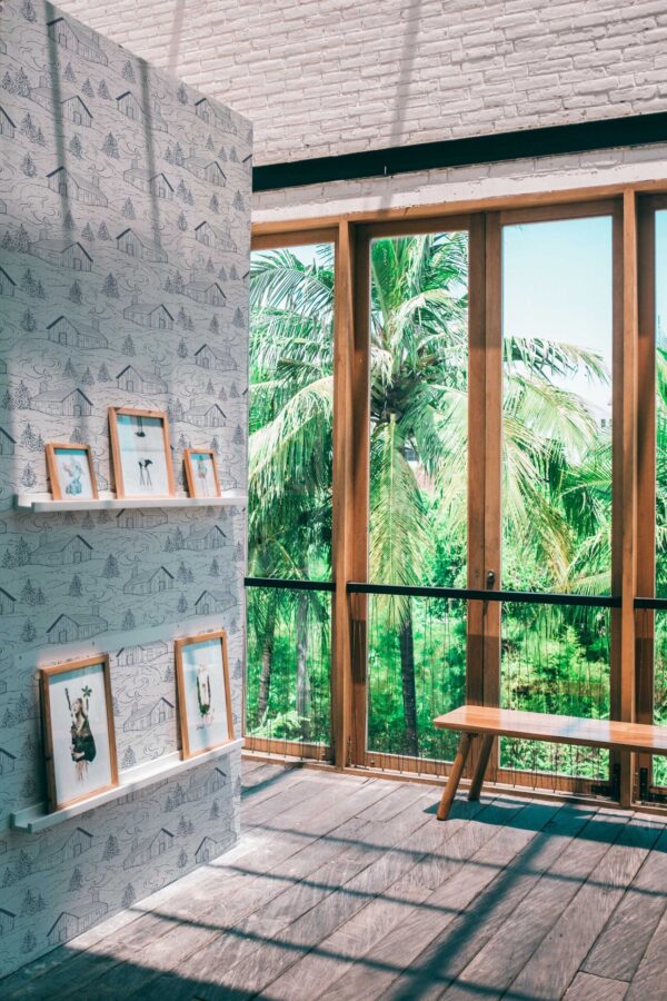 Fancy Walls Cozy Blue Cabin Escape removable wallpaper