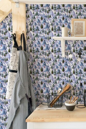 FrostBlue self-adhesive wallpaper by Fancy Walls for stylish interiors