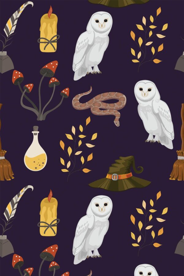 Pattern repeat of Wizard removable wallpaper design