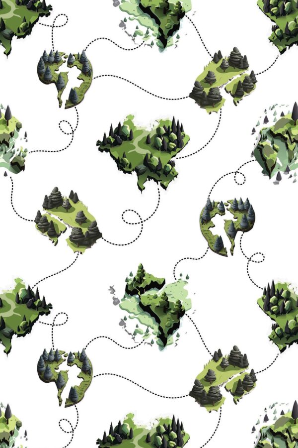 Fancy Walls MapWhite peel and stick wallpaper