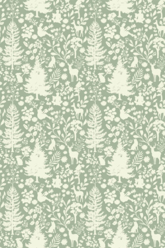 Pattern repeat of Woodland removable wallpaper design