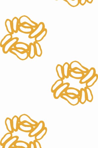 Pattern repeat of Yellow abstract shape removable wallpaper design