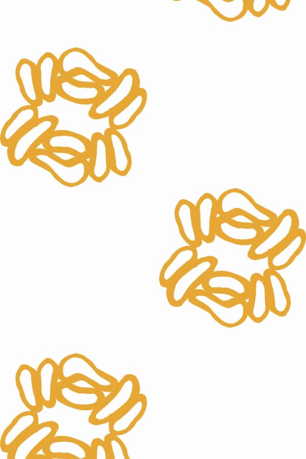 Pattern repeat of Yellow abstract shape removable wallpaper design