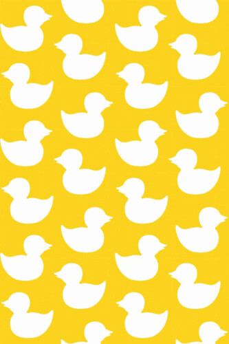 Pattern repeat of Yellow aesthetic duck removable wallpaper design