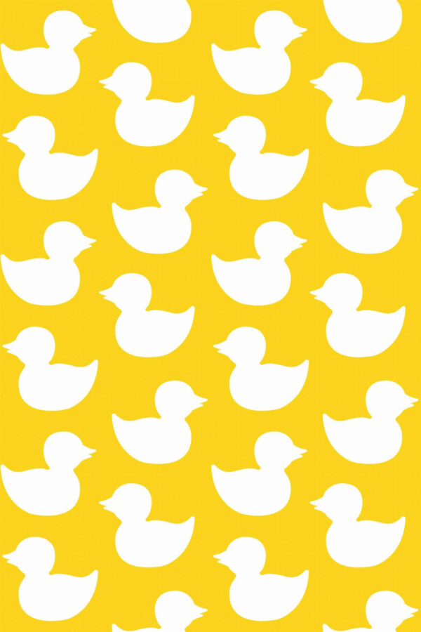 Pattern repeat of Yellow aesthetic duck removable wallpaper design