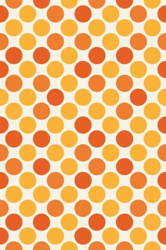 Pattern repeat of Yellow and orange polka dot removable wallpaper design