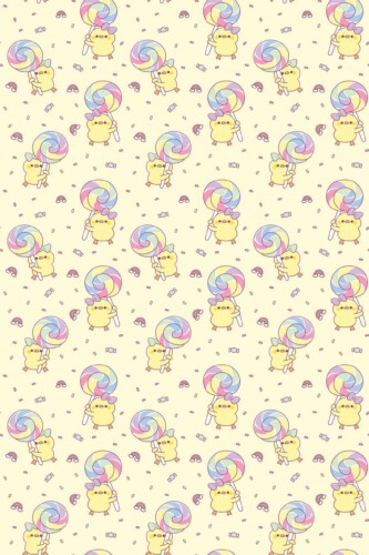 Fancy Walls Yellow Animal wallpaper for Kids room walls in Cute Kawaii style self-adhesive wallpaper.