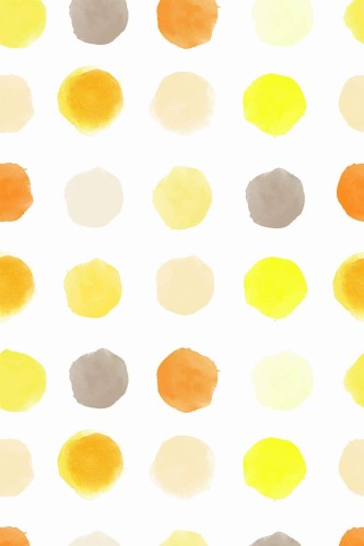 Pattern repeat of Yellow watercolor dots removable wallpaper design