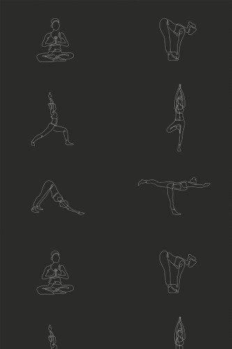 Pattern repeat of Yoga line art removable wallpaper design