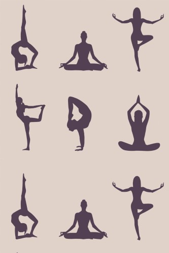 Pattern repeat of Yoga removable wallpaper design