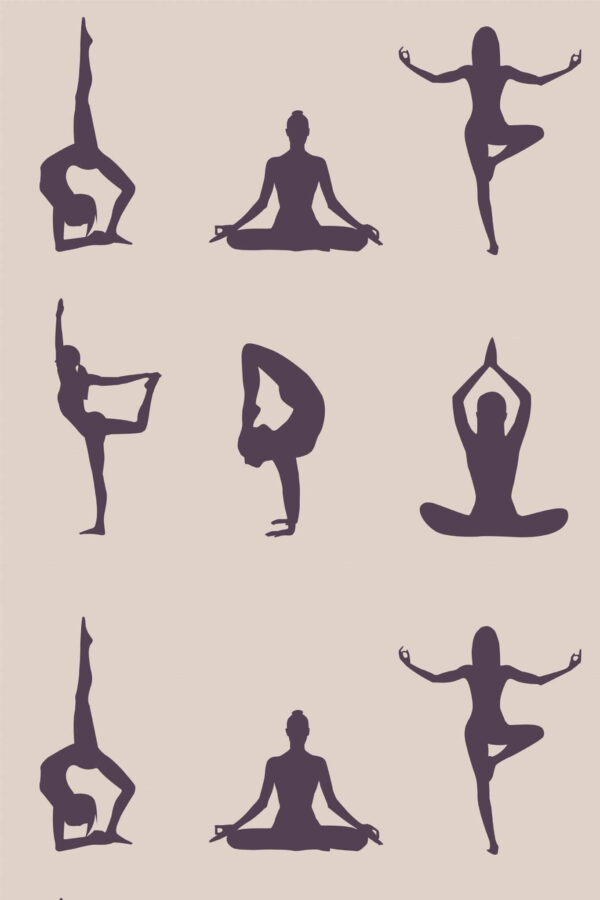 Pattern repeat of Yoga removable wallpaper design