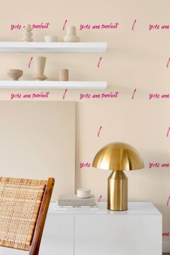 Modern style dining room decorated with You are perfect beauty room peel and stick wallpaper