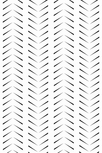 Pattern repeat of Zig-zag black and white herringbone removable wallpaper design