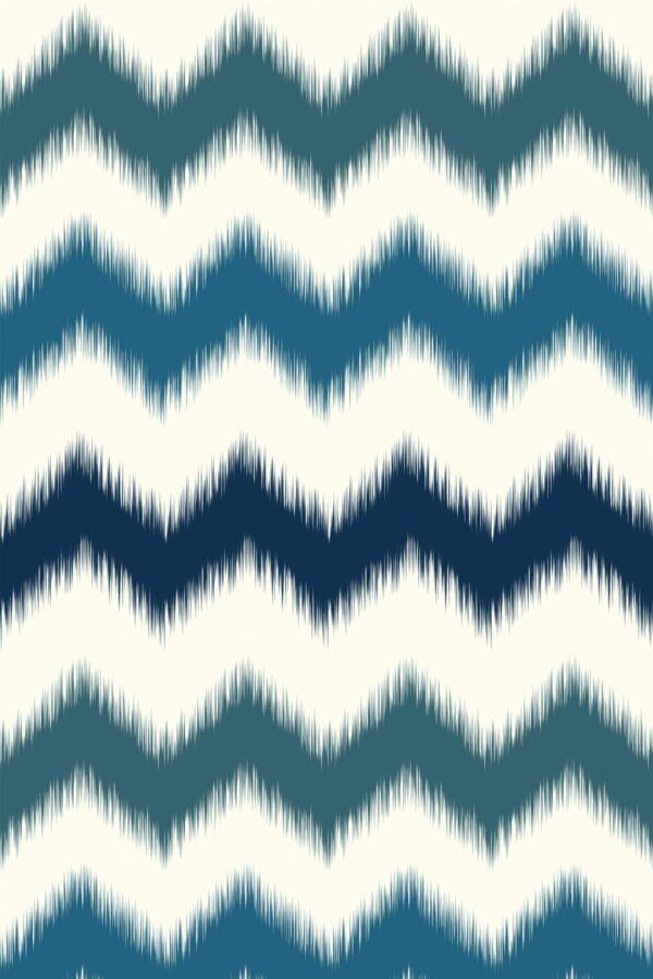 Pattern repeat of Zig zag ikat removable wallpaper design