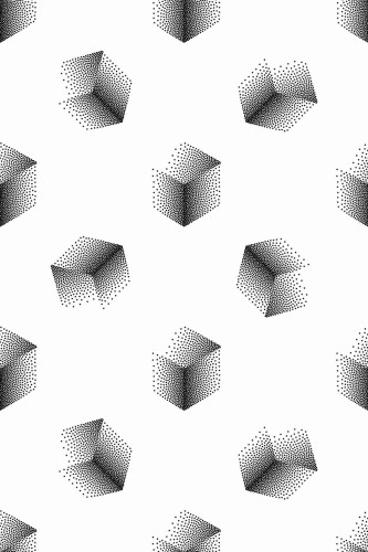 Pattern repeat of 3D cube removable wallpaper design