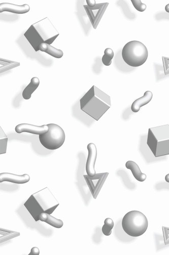 Pattern repeat of 3D memphis removable wallpaper design