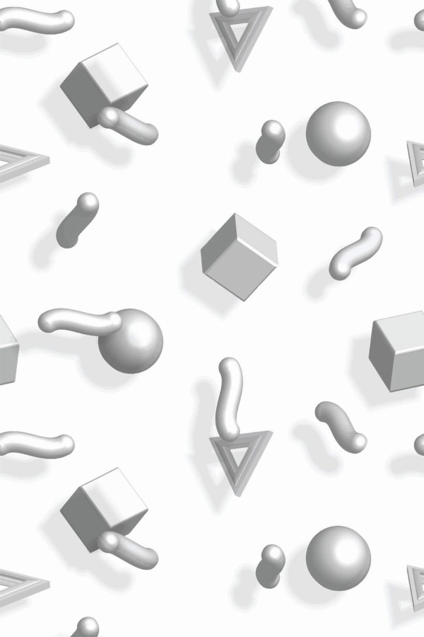 Pattern repeat of 3D memphis removable wallpaper design