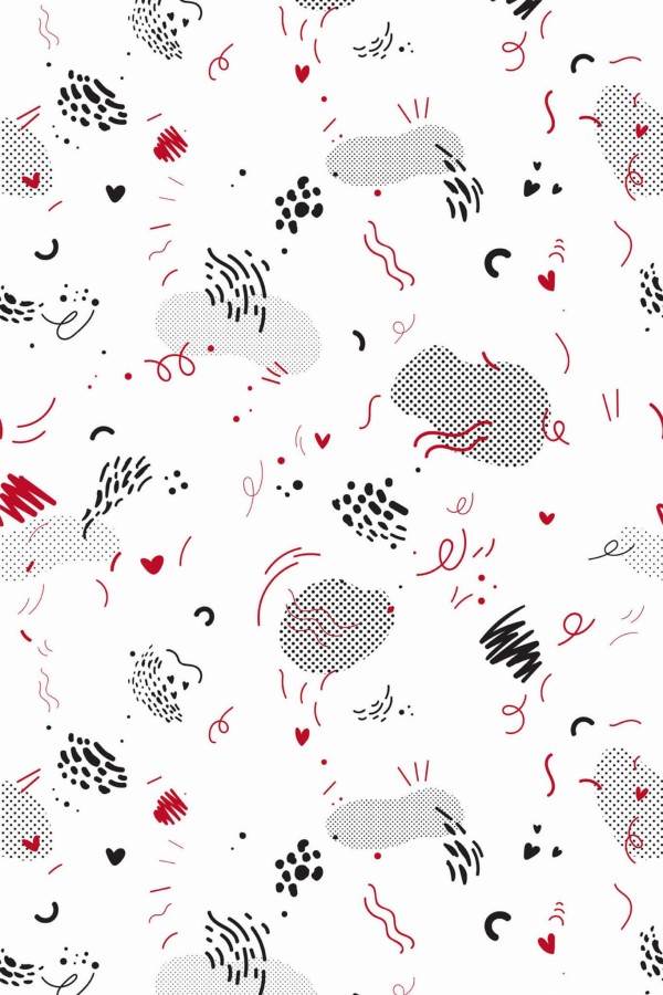 Pattern repeat of Abstract doodle removable wallpaper design