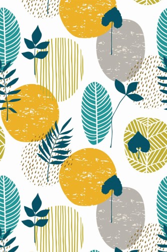 Pattern repeat of Abstract leaf removable wallpaper design