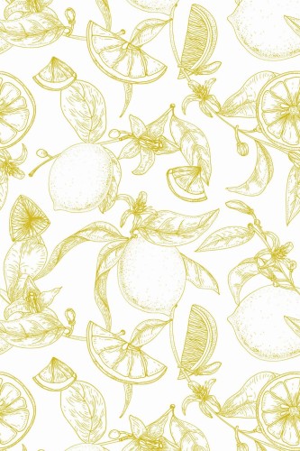Pattern repeat of Aesthetic lemon removable wallpaper design