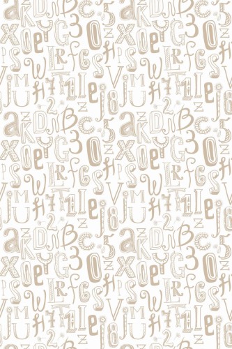 Pattern repeat of Alphabet removable wallpaper design