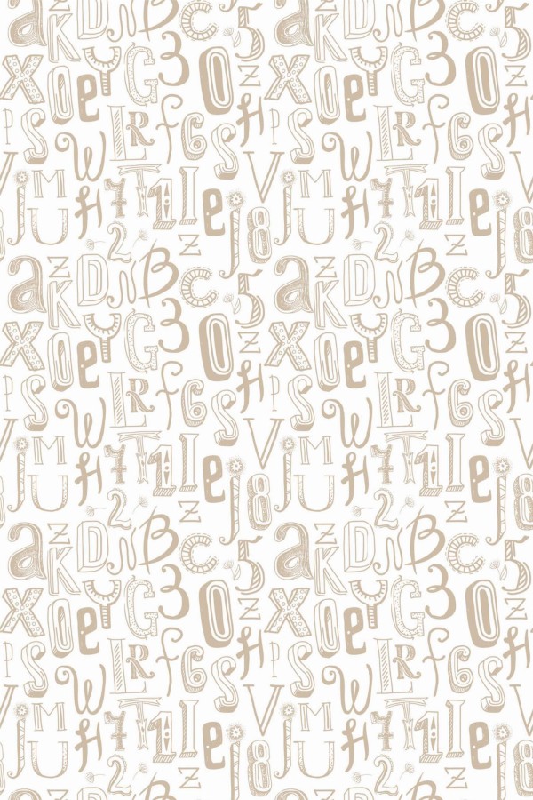 Pattern repeat of Alphabet removable wallpaper design
