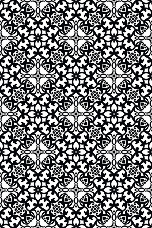 Pattern repeat of Arabesque removable wallpaper design