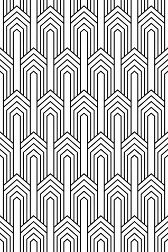 Pattern repeat of Art Deco arch removable wallpaper design