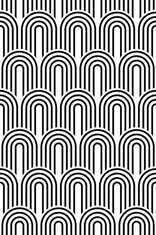 Pattern repeat of Art Deco arches removable wallpaper design