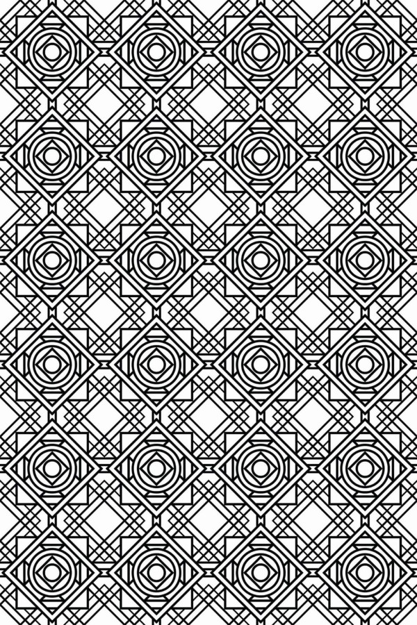 Pattern repeat of Art Deco removable wallpaper design