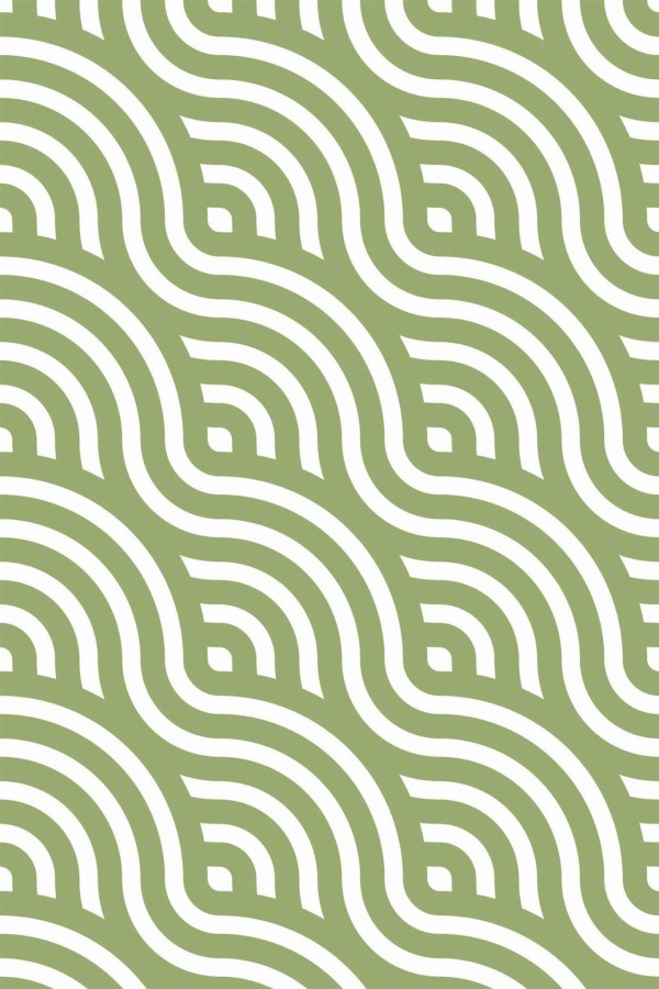 Pattern repeat of Art Deco wave removable wallpaper design