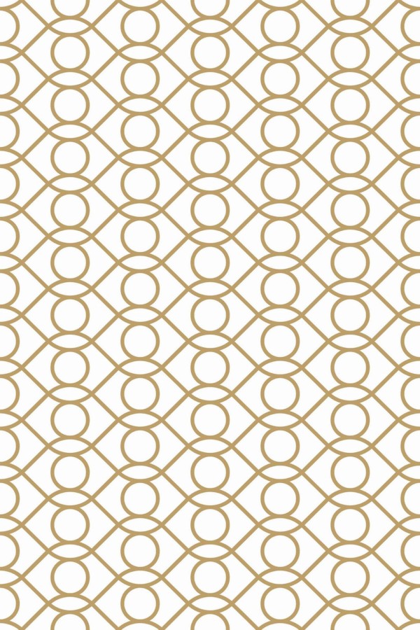 Pattern repeat of Beige and white Art Deco removable wallpaper design