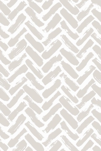 Pattern repeat of Beige brush stroke herringbone removable wallpaper design