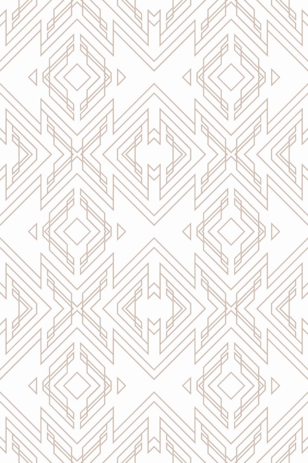 Pattern repeat of Beige geometric removable wallpaper design