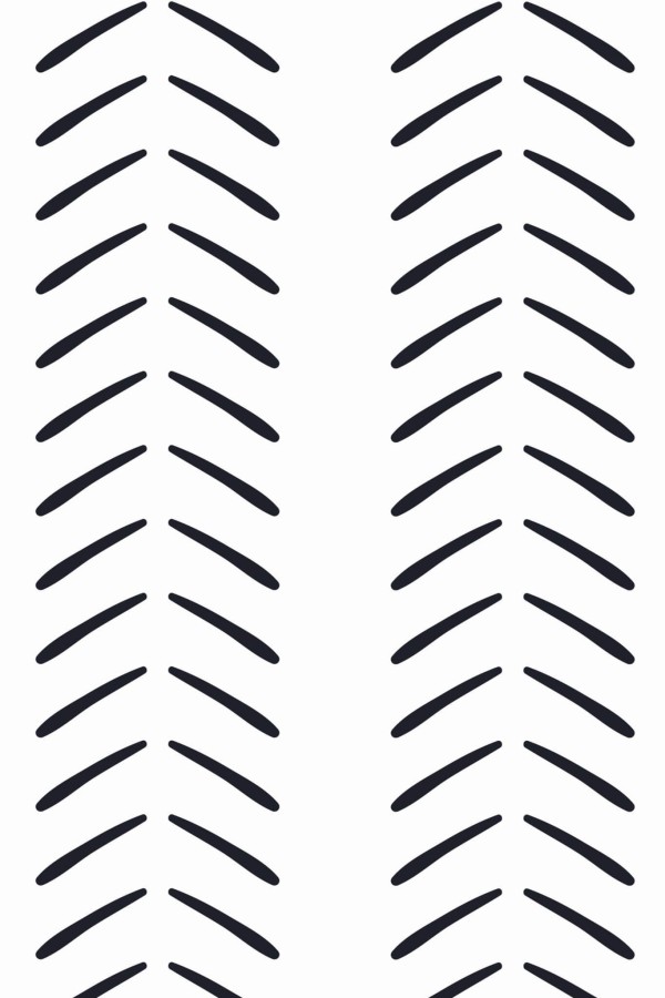 Pattern repeat of Black aesthetic herringbone removable wallpaper design