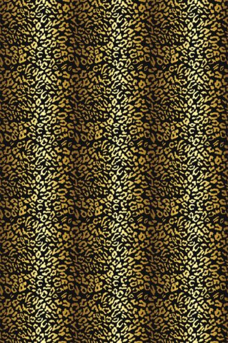 Fancy Walls gold leopard print peel and stick wallpaper on black background