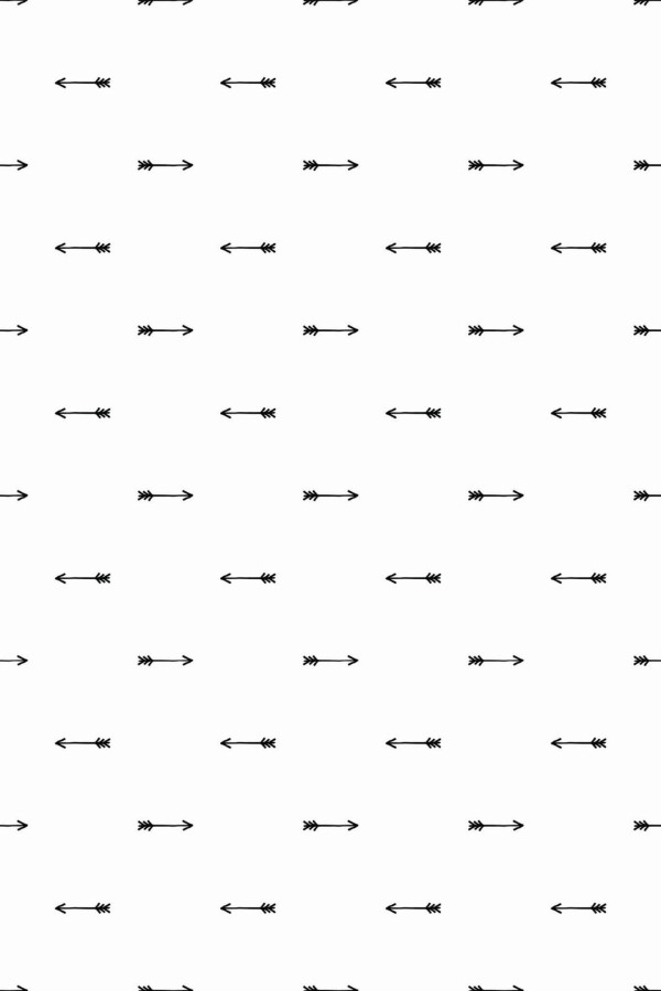 Pattern repeat of Black and white arrow removable wallpaper design