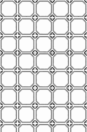 Pattern repeat of Black and white faux tile removable wallpaper design