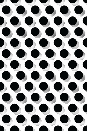 Pattern repeat of Black and white retro dots removable wallpaper design