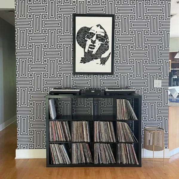 black and white geometric wallpaper for wallpaper dropshipping