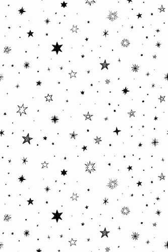 Pattern repeat of Black and white stars removable wallpaper design