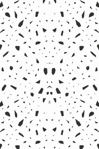 Pattern repeat of Black and white terrazzo removable wallpaper design