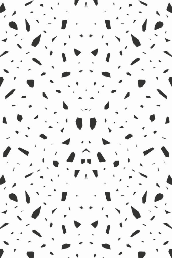 Pattern repeat of Black and white terrazzo removable wallpaper design