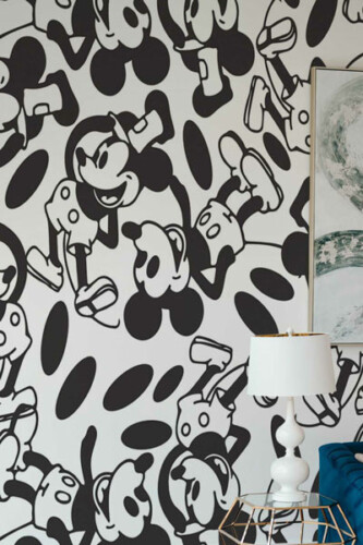 black and white wall mural collection