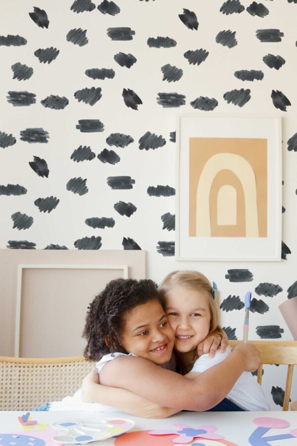 Fancy Walls removable wallpaper with bold monochrome watercolor spot design