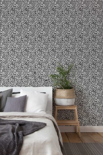 Cute animal print removable wallpaper from Fancy Walls. Tiny Cheetah Dots peel and stick or non-pasted eclectic wallpaper